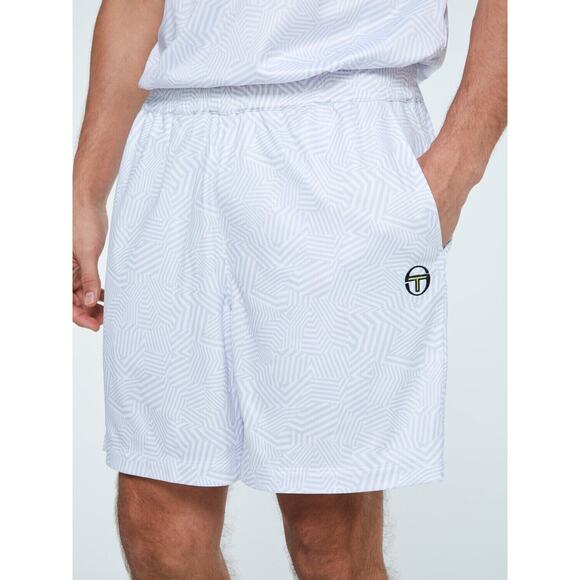 NWT Sergio Tacchini DAZZLE Mens Mesh Lined White Tennis Shorts Size Small - Picture 1 of 14